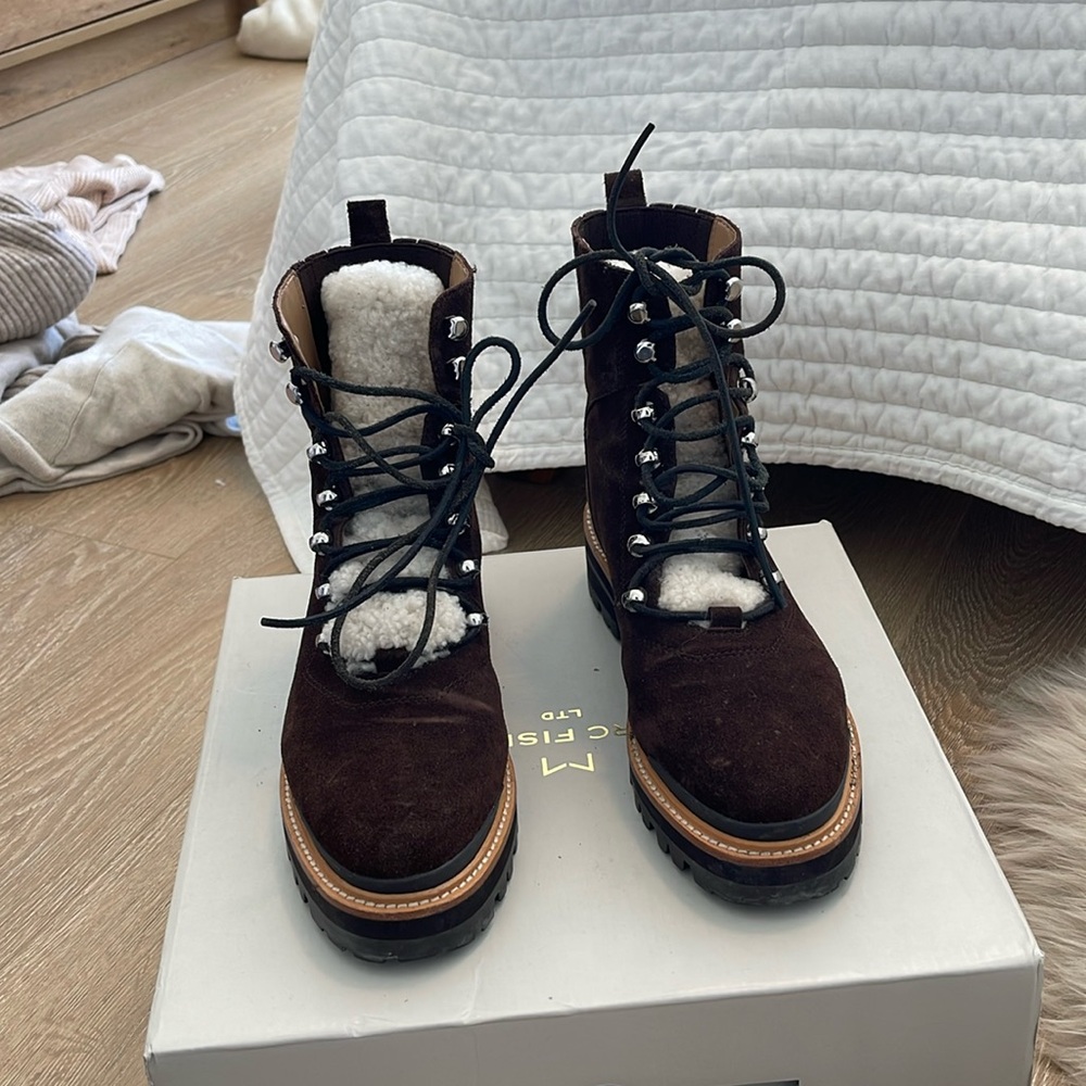 Marc Fisher Izzie Boot Dark Brown Suede 9.5